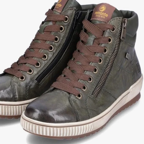 Remonte Olive and Brown Sneakers - Picture 1 of 12